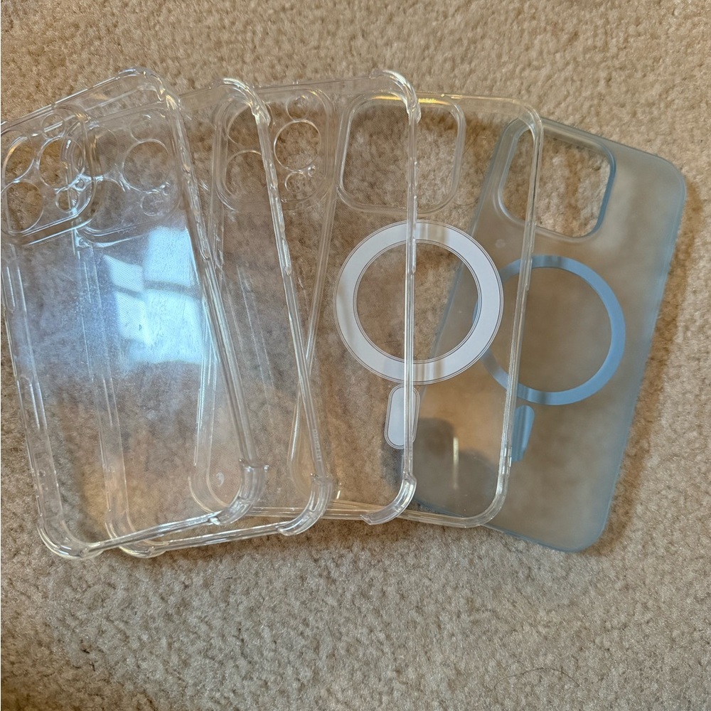 iPhone 16 Pro - 5x Clear/ Blue Phone Case Set